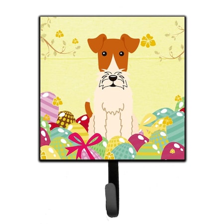 Carolines Treasures Easter Eggs Wire Fox Terrier Leash or Key Holder BB6101SH4